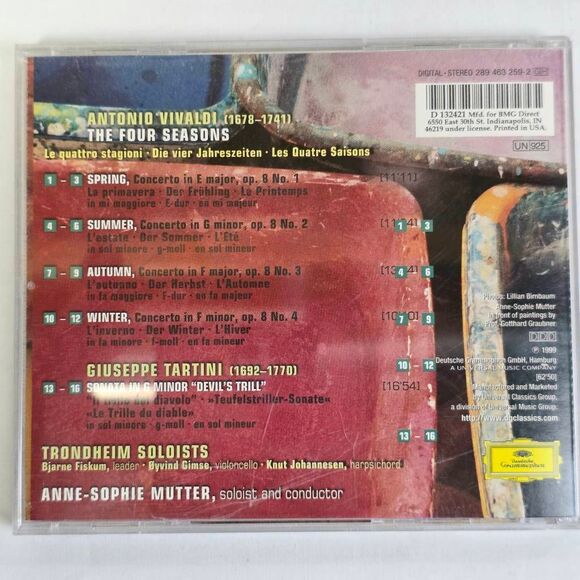 Vivaldi The Four Seasons CD Anne-Sophie Mutter - Picture 3 of 3